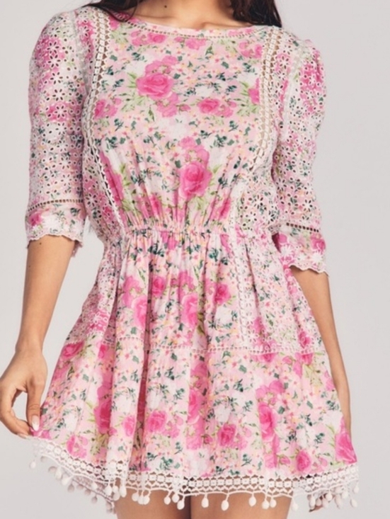 LoveShackFancy Dresses & Skirts - LoveShackFancy Novalie Floral Eyelet Mini Dress